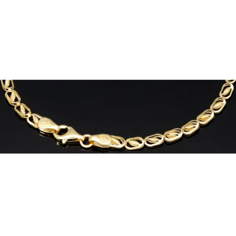 Gold-Armband mit feinem Dekor aus funkelndem 585 14k Gelbgold, ca. 19cm lang und 3,5mm breit