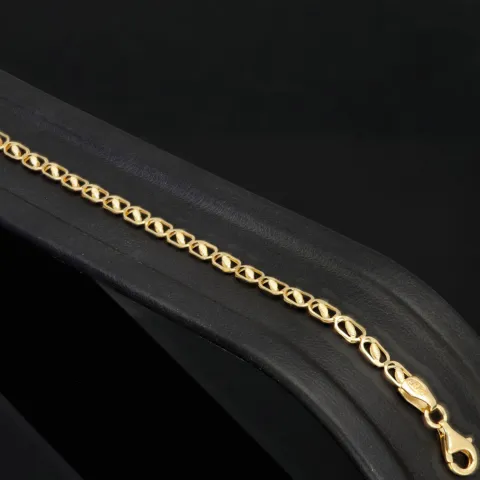 Gold-Armband mit feinem Dekor aus funkelndem 585 14k Gelbgold, ca. 19cm lang und 3,5mm breit