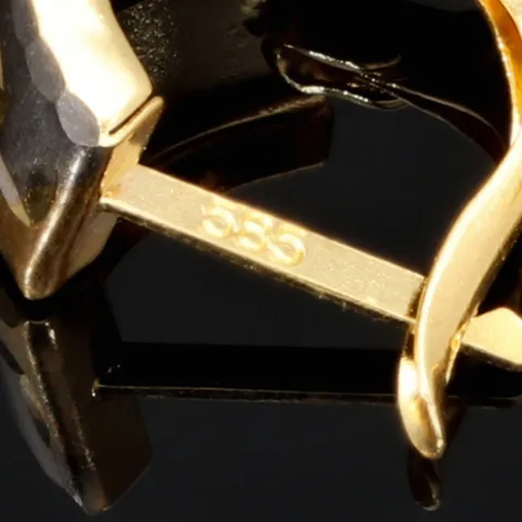 Glänzende Ohrringe in außergewöhnlichem Design aus hochwertigem 585 14K Bicolor Gold