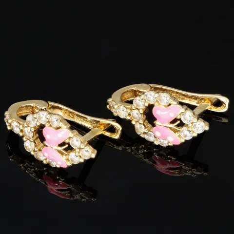 Butterfly - Schmetterling - Ohrringe mit Zirkoniasteinen besetzt aus edlem 585 14K Gold