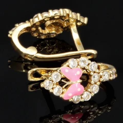 Butterfly - Schmetterling - Ohrringe mit Zirkoniasteinen besetzt aus edlem 585 14K Gold