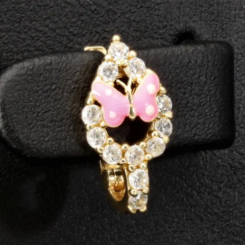 Butterfly - Schmetterling - Ohrringe mit Zirkoniasteinen besetzt aus edlem 585 14K Gold