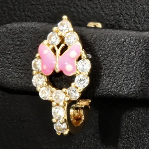 Butterfly - Schmetterling - Ohrringe mit Zirkoniasteinen besetzt aus edlem 585 14K Gold