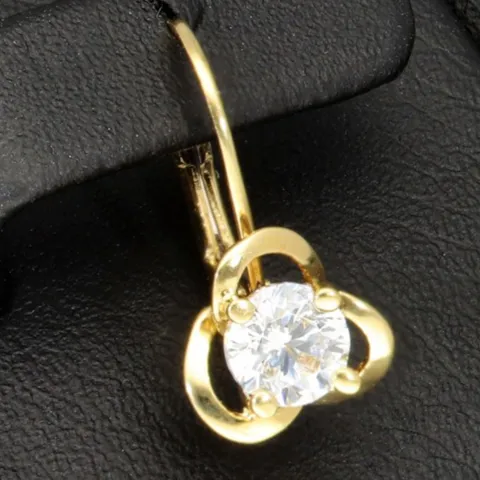 Funkelnde Ohrringe in edlem Design aus 585er 14K Gold mit Zirkonia in Krappen gefasst