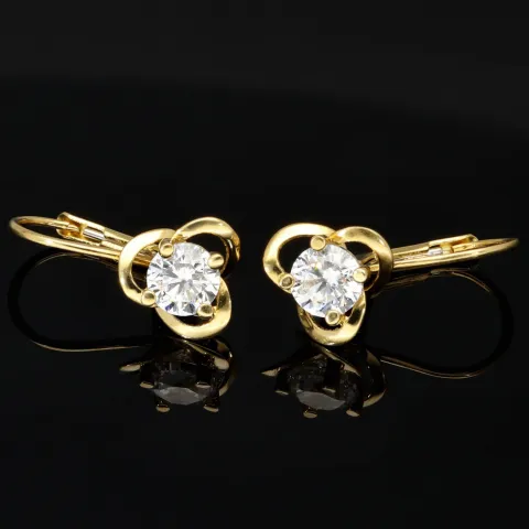 Funkelnde Ohrringe in edlem Design aus 585er 14K Gold mit Zirkonia in Krappen gefasst