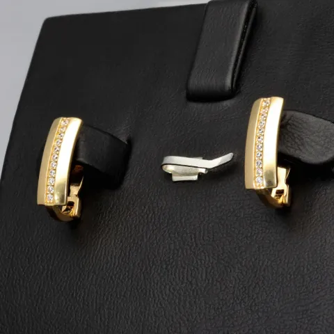 Elegante Ohrringe aus massivem, hochwertigem 14K 585 Gold mit Zirkoniabesatz