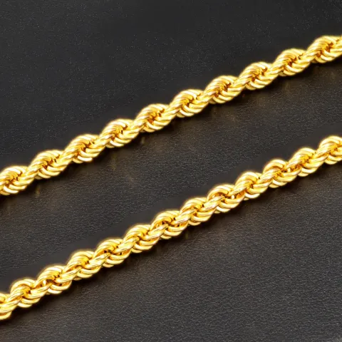Kurze, edle Kordelkette aus Gelbgold für Damen in ca. 45cm Länge und ca. 3,5 mm aus 585er Gold (14k)