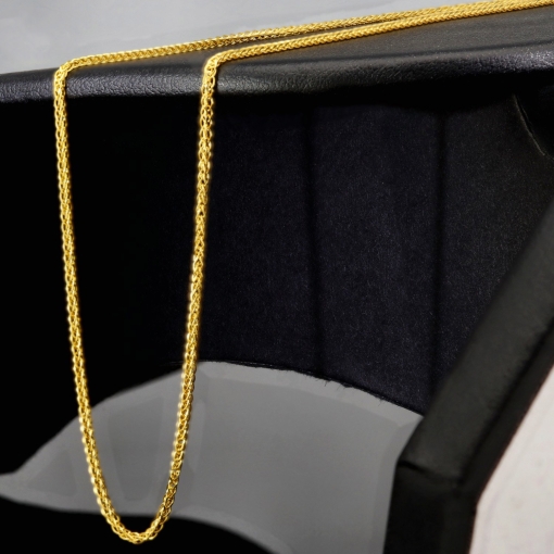 Elegante kürzere Goldkette / Fuchsschwanzkette mit feinem Design in hochwertigem 585 14k Gelbgold (ca. 45cm lang, ca. 1,0mm breit)
