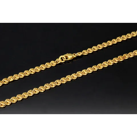 Zeitloses Collier / Flache Goldkette für Damen mit außergewöhnlichem Design aus glänzendem 333 (8k) Gelbgold in ca. 46cm, ca. 5mm