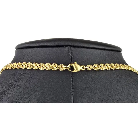 Zeitloses Collier / Flache Goldkette für Damen mit außergewöhnlichem Design aus glänzendem 333 (8k) Gelbgold in ca. 46cm, ca. 5mm