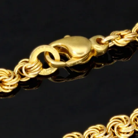 Zeitloses Collier / Flache Goldkette für Damen mit außergewöhnlichem Design aus glänzendem 333 (8k) Gelbgold in ca. 46cm, ca. 5mm
