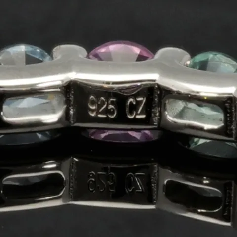Memory Damen-Ring mit Zirkonia im Brillantschliff, mind. 2,72 ct – 925er Silber, rhodiniert RG ca. 61