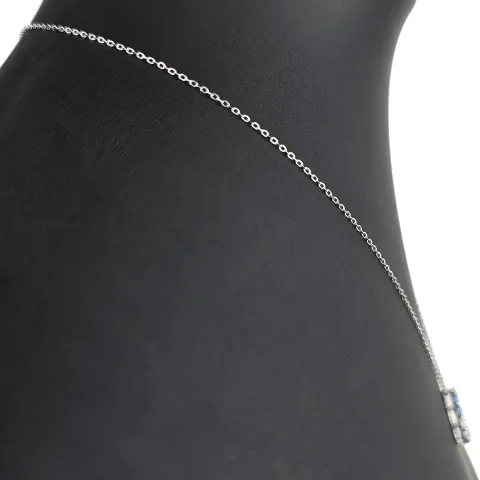 Bezauberndes Schmuck-Set aus 925 Silber, bestehend aus einer Halskette (ca. 45cm + 5cm Verlängerung) und einem bezaubernden Anhänger mit Zirkoniasteinen (hellblau)