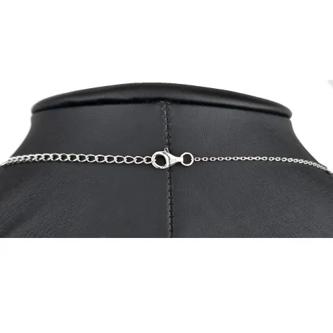 Bezauberndes Schmuck-Set aus 925 Silber, bestehend aus einer Halskette (ca. 45cm + 5cm Verlängerung) und einem bezaubernden Anhänger mit Zirkoniasteinen (hellblau)