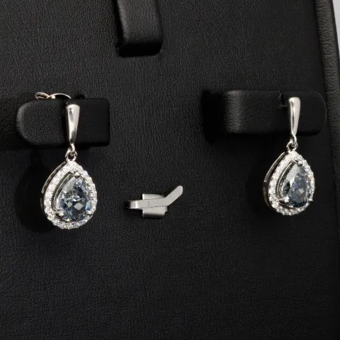 Ohrhänger aus rhodiniertem 925 Sterling Silber mit funkelnden Zirkonia in Farb- und Weißtönen (Diamant-Look), 2,52 ct im edlen Schliffmix