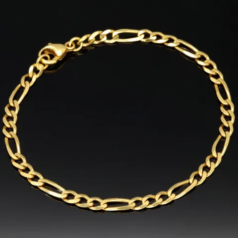 Figaro Armband aus funkelndem 333er (8k) Gelbgold – ca. 19 cm lang, 3,5 mm breit