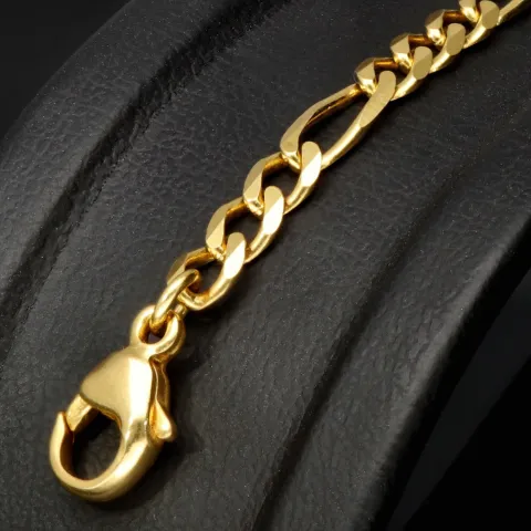 Figaro Armband aus funkelndem 333er (8k) Gelbgold – ca. 19 cm lang, 3,5 mm breit