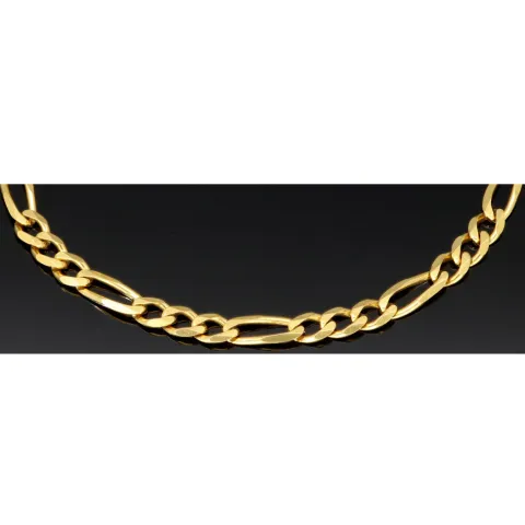 Figaro Armband aus funkelndem 333er (8k) Gelbgold – ca. 19 cm lang, 3,5 mm breit