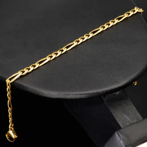Figaro Armband aus funkelndem 333er (8k) Gelbgold – ca. 19 cm lang, 3,5 mm breit