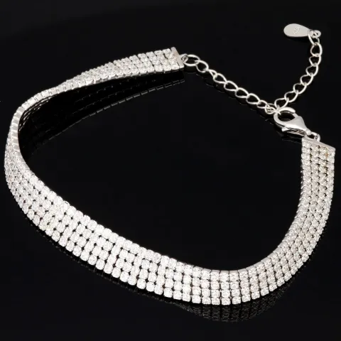 Bling-Bling Zirkonia-Armband aus 925er Silber, rhodiniert in feinem Design, in filigraner Präzision besetzt mit 340 Zirkoniasteinen ca. 3,40 ct. im Brillantschliff (Diamantimitationen) Längenverstellbar ca: 16-21 cm