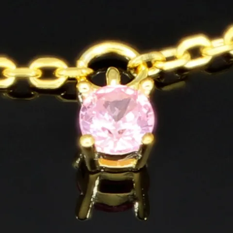 Charm-Armband für Damen aus 925er Silber, vergoldet, dekoriert mit farbenfrohen, bunten, brillantgeschliffenen Zirkonia (Diamantimitaten) in edlen Krappenfassungen - längenverstellbar in ca. 17, 18, 19, 20 cm
