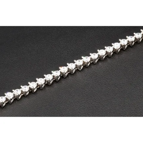 Schmetterling-Armband aus rhodiniertem 925er Sterling Silber mit 61 funkelnden Zirkoniasteinen im Brillantschliff (Diamantimitationen ca. 3,25 Karat gesamt) ca: 19cm