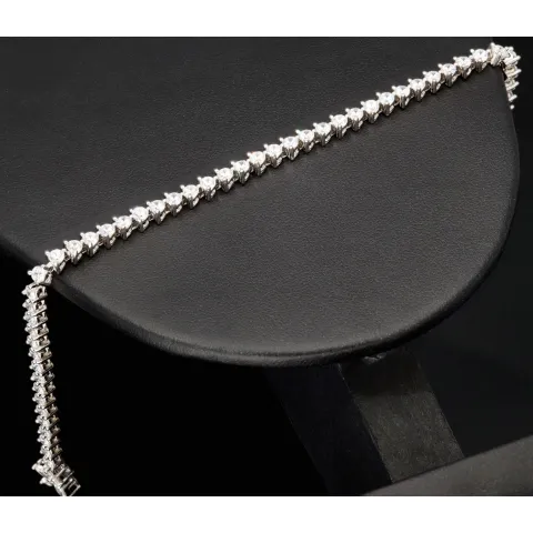 Schmetterling-Armband aus rhodiniertem 925er Sterling Silber mit 61 funkelnden Zirkoniasteinen im Brillantschliff (Diamantimitationen ca. 3,25 Karat gesamt) ca: 19cm
