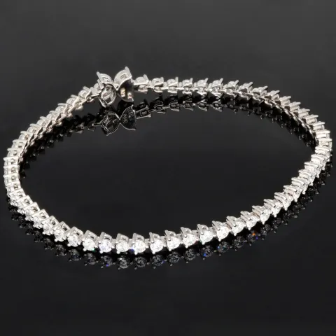 Schmetterling-Armband aus rhodiniertem 925er Sterling Silber mit 61 funkelnden Zirkoniasteinen im Brillantschliff (Diamantimitationen ca. 3,25 Karat gesamt) ca: 19cm