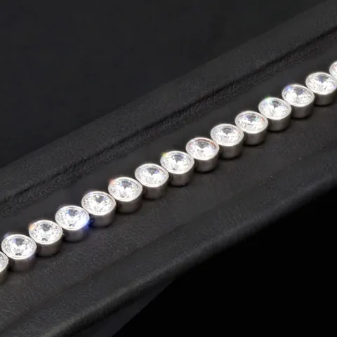 Qualitätsvolles Silberarmband (925 sterling, rhodiniert) mit zahlreichen brillantgeschliffenen Zirkoniasteinen (Diamantimitationen) ca. 20 cm