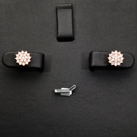 Rose vergoldete Ohrstecker mit leuchtenden Zirkonia (Diamant-Imitation-Steine, Brillantschliff) aus edlem 925er Silber