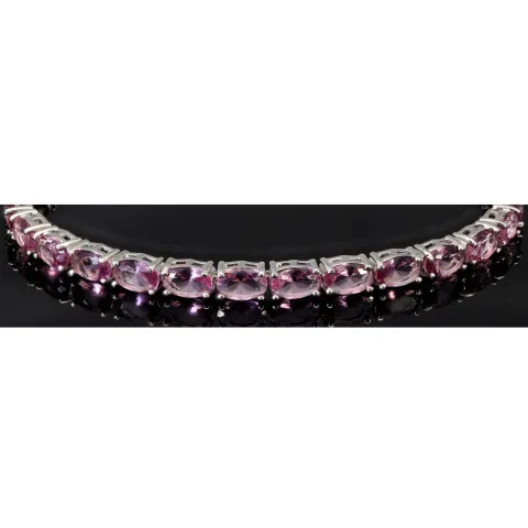 Farbenfrohes, sommerliches Armband mit Zugverschluss aus 925er Sterling Silber mit ca. 9,79 ct funkelnden Zirkonia-Steinen (Diamantimitationen) – längenverstellbar 14-23 cm