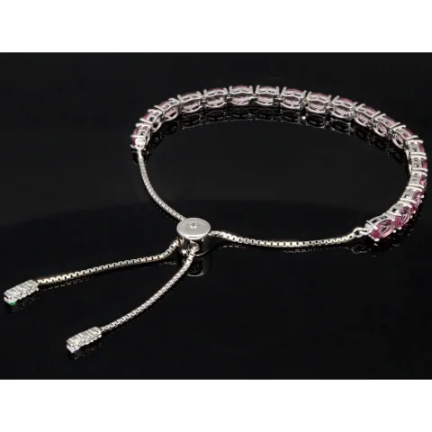 Farbenfrohes, sommerliches Armband mit Zugverschluss aus 925er Sterling Silber mit ca. 9,79 ct funkelnden Zirkonia-Steinen (Diamantimitationen) – längenverstellbar 14-23 cm