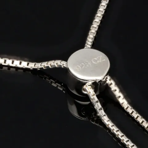 Farbenfrohes, sommerliches Armband mit Zugverschluss aus 925er Sterling Silber mit ca. 9,79 ct funkelnden Zirkonia-Steinen (Diamantimitationen) – längenverstellbar 14-23 cm