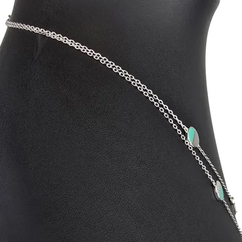 Zweireihige Layer-Kette mit außergewöhnlichem Design aus 925er Sterling Silber rhodiniert, besetzt mit funkelnden Zirkoniasteinen in Pave- und Zargenfassungen (Diamantimitationen) - Länge verstellbar ca- 45- 50cm