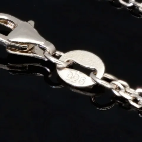 Zweireihige Layer-Kette mit außergewöhnlichem Design aus 925er Sterling Silber rhodiniert, besetzt mit funkelnden Zirkoniasteinen in Pave- und Zargenfassungen (Diamantimitationen) - Länge verstellbar ca- 45- 50cm