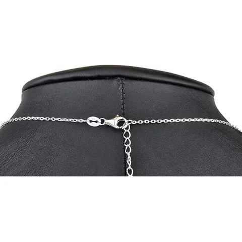 Stylische Palmen-Kette mit 62 leuchtenden Zirkonia-Steinen, 0,31 ct – 925 Sterling Silber poliert und rhodiniert - Länge verstellbar 45-50 cm