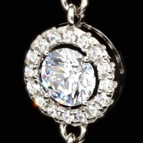 Hochwertige, verarbeitetes Zirkonia Armband – 11,35 ct | Schliffmix | 925 Silber rhodiniert und poliert - Länge anpassbar: ca. 19,5 - 22,5 cm