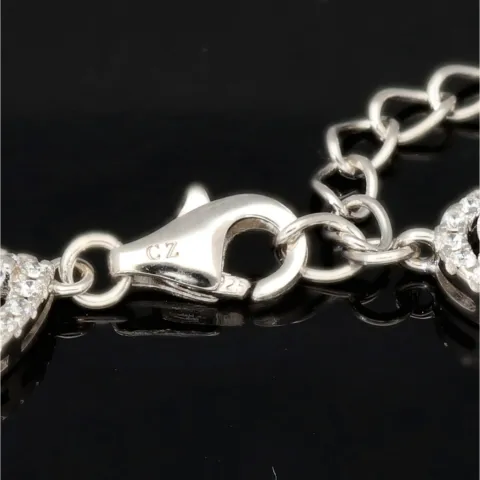 Hochwertige, verarbeitetes Zirkonia Armband – 11,35 ct | Schliffmix | 925 Silber rhodiniert und poliert - Länge anpassbar: ca. 19,5 - 22,5 cm
