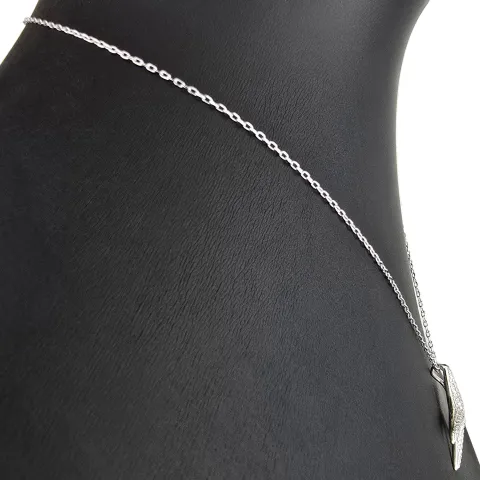 Maritime Seestern-Kette mit vielen kleinen, funkelnden Zirkonia-Steinen (Diamatimitate, Brillantschliff) aus 925 Sterling Silber poliert und rhodiniert - Länge verstellbar 45-50 cm