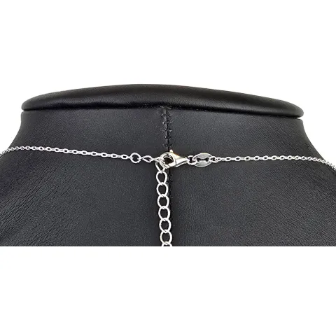 Maritime Seestern-Kette mit vielen kleinen, funkelnden Zirkonia-Steinen (Diamatimitate, Brillantschliff) aus 925 Sterling Silber poliert und rhodiniert - Länge verstellbar 45-50 cm