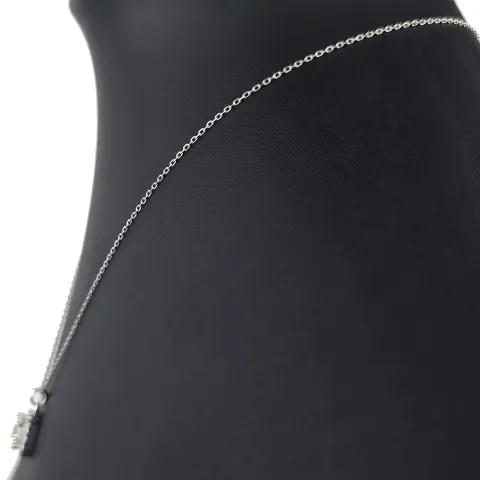 Feines Schmuckset aus 925er Sterlingsilber mit funkelndem Zirkonia im Brillantschliff (Diamantimitat) in Krappen gefasst