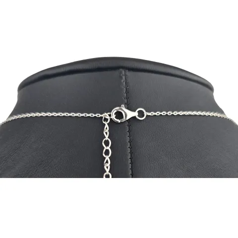 Feines Schmuckset aus 925er Sterlingsilber mit funkelndem Zirkonia im Brillantschliff (Diamantimitat) in Krappen gefasst