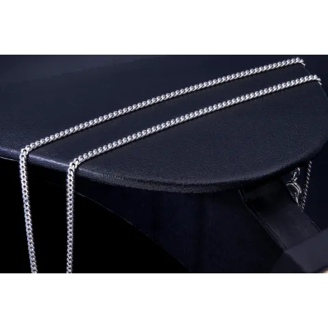 Hochwertig verarbeitete Panzerkette für Damen und Kinder aus edlem 14K 585 Weißgold (14 Karat Gelbgold 40cm, 2mm - Made in Germany - Mit FBM Stempel