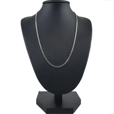 Hochwertig verarbeitete Panzerkette für Damen und Kinder aus edlem 14K 585 Weißgold (14 Karat Gelbgold 40cm, 2mm - Made in Germany - Mit FBM Stempel