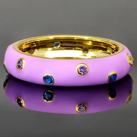 Zirkonia-Ring – 0,24 ct Brillantschliff, Silber vergoldet, Silberring in Multicolor (Diamant-Imitation) ca. RG 57