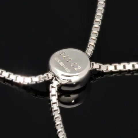 Dreireihiges Zirkonia-Armband / Zugarmband (Diamantimitationen, Brillantschliff) aus 925er Sterling Silber – filigran, funkelnd & längenverstellbar (ca. 16–21 cm) - mit ca. 140 fein eingearbeiteten Zirkoniasteinen (Diamantimitationen, Brillantschliff)