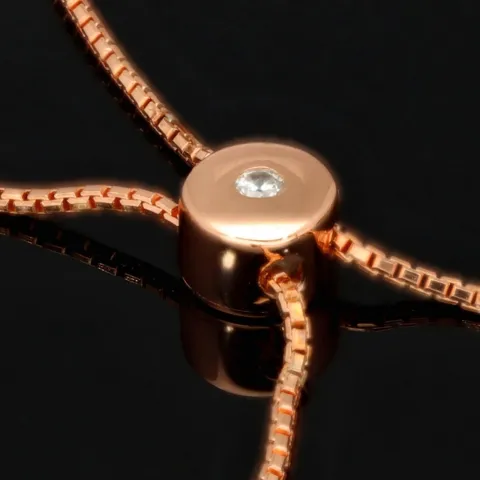 Rosévergoldetes Armband für Damen aus 925er Silber mit Zirkonia im Ovalschliff - Armband längenverstellbar in ca. 16-24 cm