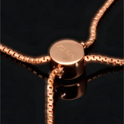 Rosévergoldetes Armband für Damen aus 925er Silber mit Zirkonia im Ovalschliff - Armband längenverstellbar in ca. 16-24 cm