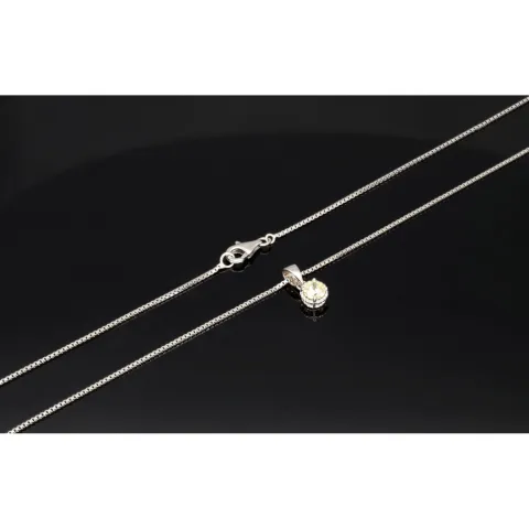 Elegantes Schmuckset -Silberkette und Anhänger aus 925er Sterling Silber mit Zirkonia im Brillantschliff (Diamantimitation) - ca. 45cm