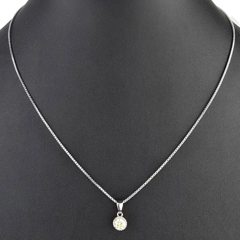Elegantes Schmuckset -Silberkette und Anhänger aus 925er Sterling Silber mit Zirkonia im Brillantschliff (Diamantimitation) - ca. 45cm